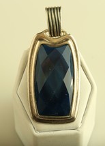 Vintage BARSE 925 Thailand Sterling Rectangular Blue Lapis Lazuli Pendant - £98.92 GBP