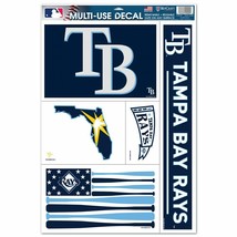 MLB Tampa Bay Rays Flag 11"x17" Ultra Decals/Multi-Use Decals 5ct Sheet WinCraft - $16.99