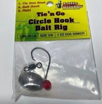 Eagle Claw Fish Hooks Tie N Go Circle Hook Bait Rig Fishing 1 OZ. Egg Sinker - £3.12 GBP