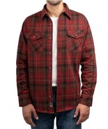 Jachs Mens Flannel Shirt Red Multicolor Plaid Long Sleeves Pockets Stretch - $54.71 CAD