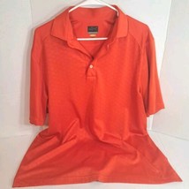 Greg Norman Mens Medium Play Dry Golf Polo Orange Shirt Shark Logo Hexagon - £14.41 GBP