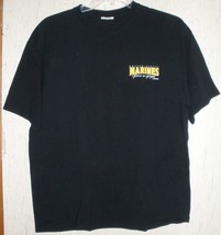 Excellent Mens United States Marines &quot;First To Fight&quot; Black T-SHIRT Size L - £12.50 GBP
