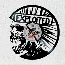 Vinyl Record Clock Silhouette Punks Not Dead Decor Gift Exploited - £40.38 GBP