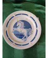 Vtg Replacement Tienshan Stoneware Blue Unicorn Fantasy Dinner Plate 10.5&quot;  - $187.97 MXN