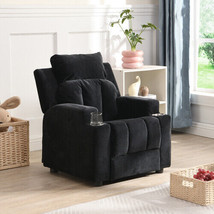 Kids Recliner Chair, Kids Upholstered Couch with Two Cup Holder, Footrest - £145.20 GBP