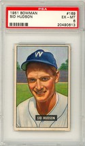 1951 Bowman Sid Hudson #169 PSA 6 P1364 - $32.67