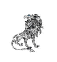 Stunning vintage look silver plated retro lion king celebrity brooch broach pin - £15.63 GBP