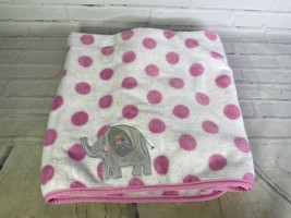 Garanimals White Pink Polka Dot Elephant Baby Girl Blanket Lovey - £13.82 GBP