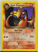Hot Pokemon Dark Charizard 21/82 Team Rocket Original NON-HOLO Card 2000 Tcg - £559.40 GBP