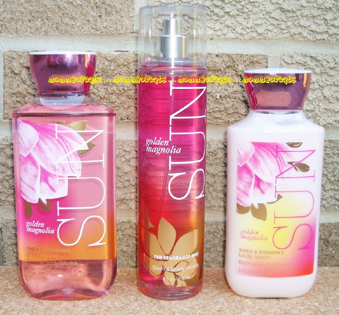 Golden Magnolia Sun Bath and Body Works Fragrance Mist Body Lotion Shower Gel - £27.17 GBP