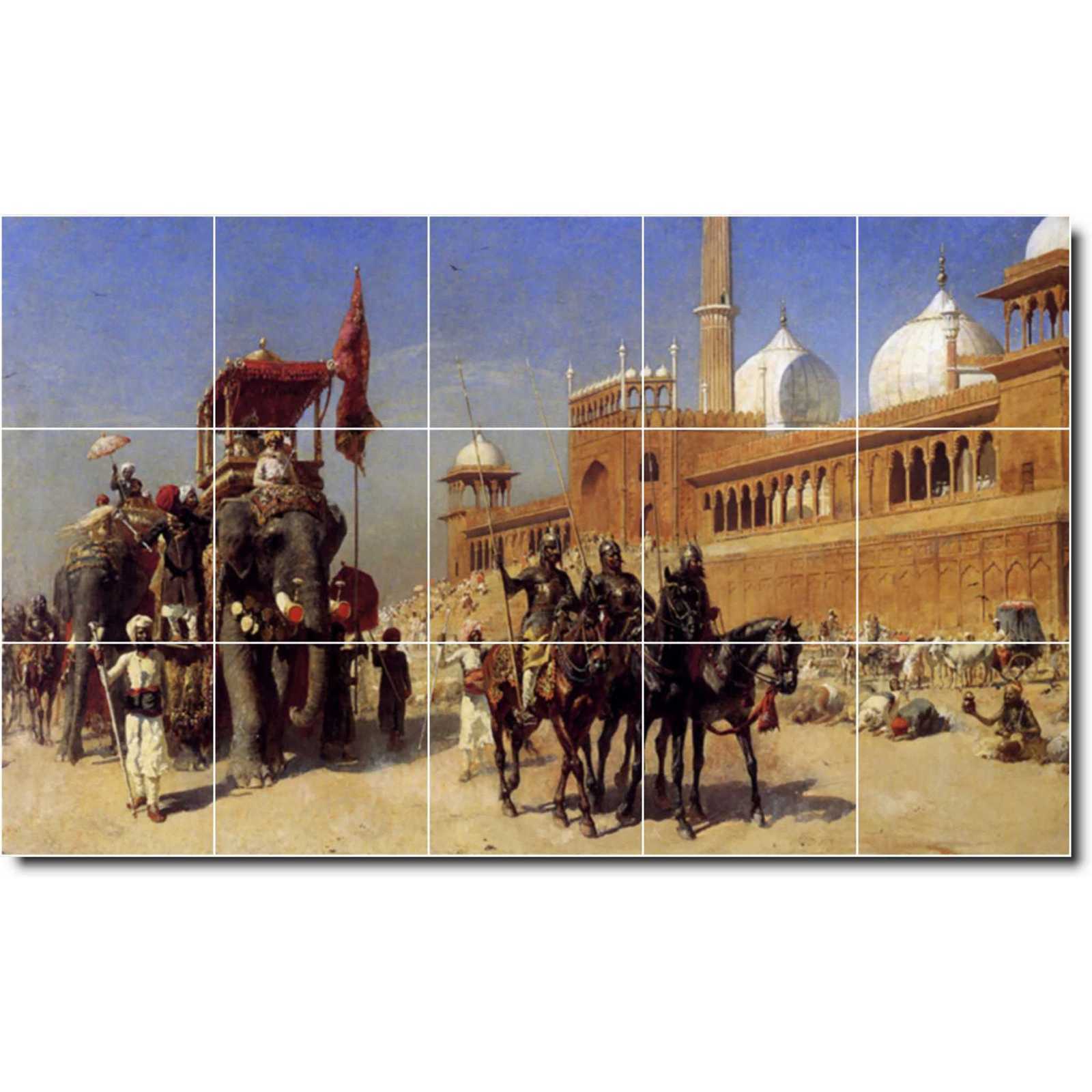 Weeks edwin great mogul and his court returning from the great mosque at delhi india