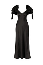 NWT Selkie Raven Poet Slip Dress in Caviar Black Silk Maxi Dress 4X $374 - £232.59 GBP