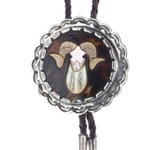 42&quot; c1970 Zuni sterling Bighorn Ram bolo tie - £362.98 GBP