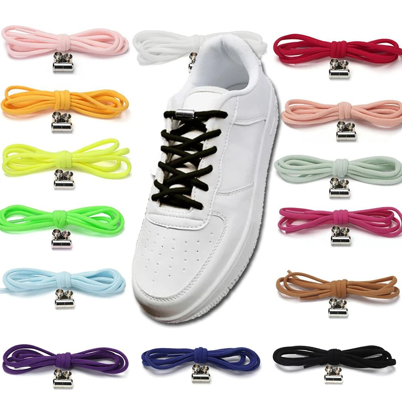 House Home Quick Lazy Metal Lock Laces Shoe Strings New Elastic No Tie Shoelaces - £19.98 GBP