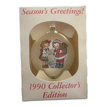 Campbell Kids Christmas Ornament White Glass Ball Collectors Edition 1990 - £9.08 GBP