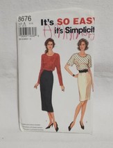 Simplicity #8676 Women&#39;s Pencil Skirt and Top Sewing Pattern - Uncut - Sizes 8-1 - £5.39 GBP