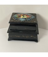 russian lacquer box palekh Small Two Tier  - $51.16 CAD
