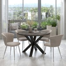 Cosmic Homes 5 PC Grey Wood Dining Table Set for 4 Modern Style Kitchen ... - £1,229.49 GBP