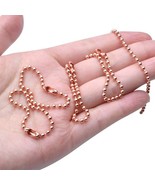 Ball Key Chains Rose Gold Keychain Making DIY 2.4mm 4.72&quot; Bead Chains Lo... - $4.36 CAD