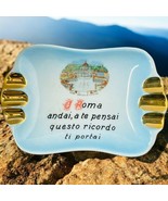 Vtg Deco Ceramic Rome MCM Italian Blue Gold Vatican Cigarette Souvenir A... - $38.27 CAD