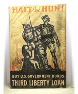 Antique HALT HUN THIRD LIBERTY LOAN WWI War Bond Poster 1918 20x29 Rare ... - $3,731.20 MXN