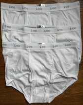 3 Vintage 90s LEE Briefs Underwear White Combed Cotton Sz 40 Tighty Whit... - $26.73