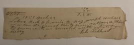 Handwritten Receipt Document ID Signed Luke Parkhurst 1851 Antique Genea... - $27.01