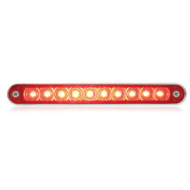 10 Red LED 6-1/2&quot; Flush Mount Turn Signal Tail Brake Light Bar Lens Chro... - $27.81 CAD
