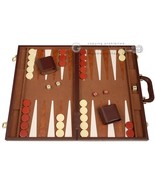 Open Box! 15&quot; Deluxe Backgammon Set - Brown Leatherette Case - $75.22 CAD