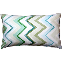 Pacifico Stripes Green Throw Pillow 12X20, Complete with Pillow Insert - £33.53 GBP