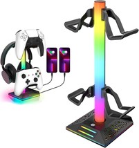 Rgb Headphone Stand: Gaming Controller Holder, Desk Gaming Headset Holde... - $39.96