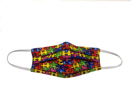 Kids/Teens - Autism Awareness Calico Puzzle - Surgical Style Designer Fa... - £11.95 GBP