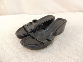 Nine West WNZAMILLA Heels Leather Upper Women&#39;s 8 Black Open Toe Sandal ... - £19.10 GBP
