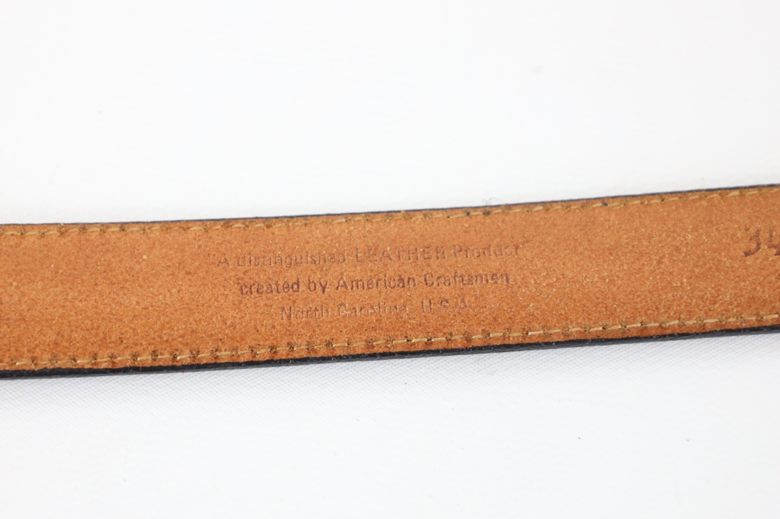 Vintage 70s 80s Streetwear Mens 34 Craftsmen Leather Waist Belt Pants Gray USA Item image 7