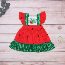 NEW Boutique Watermelon Girls Red Sleeveless Ruffle Dress - £8.79 GBP