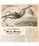 1944 Martin Mariner Aircraft U-Boat Bomber Advertisement WW2 Era Aviatio... - €29,82 EUR