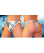 Thunderbox Nylon Spandex Chrome Silver Swim Thong - Poser - S, M, L, XL - $565.44 MXN