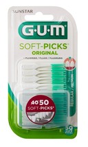 GUM Original Soft-Picks Regular / Medium Toothpicks with Fluroide 50 pcs - £16.83 GBP