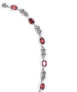 Butterfly Necklace Marcasite Sterling Silver 925 Amethyst Garnet Clear CZ  - $36.00