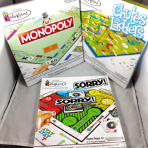 Colorforms 3 Board Games: Monopoly Chutes &amp; Ladders Sorry! Compact New G... - $13.55