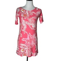 Lilly Pulitzer Girls Dress Size XL 12-14 Pink Floral Pattern Cotton Shor... - £19.61 GBP