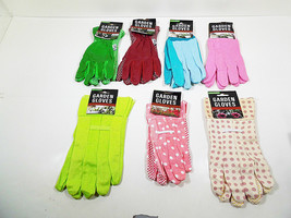 Garden Gloves w Grip Dots L SM XS Gardening Gauntlet Glove Cotton 1 Pr. Cleanup  - £5.58 GBP