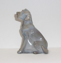 Mosser Glass Gray Brown Marble Labrador Lab Dog Figurine Made In USA - £21.64 GBP