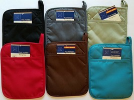 Kitchen Polyester/Neoprene Pot Holders 9” X 7” with Hand Pocket, Select ... - £2.73 GBP