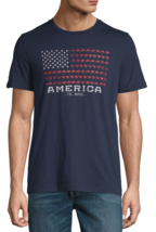 NWT CITY STREETS AMERICA 4th of July MEN&#39;S NAVY CREW NECK SHORT SLEEVE T... - $8.00