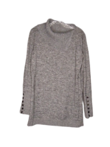 ROZ &amp; ALI Sweater W/Asymmetrical Shawl Collar &amp; Faux Button Wrist Detail... - £12.91 GBP