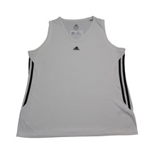 Adidas Shirt Womens XL White Sleeveless V Neck Pullover Activewear Tank Top - $18.69