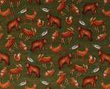 Northwoods Animals Foxes Bears Moose Deer Ducks Cotton Fabric Print BTY ... - £7.97 GBP