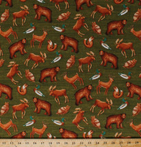 Northwoods Animals Foxes Bears Moose Deer Ducks Cotton Fabric Print BTY D788.48 - £7.93 GBP