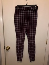 NEW Lands End Women&#39;s SZ XS Cozy Pajama Print Leggings Pull On Windowpan... - $9.89